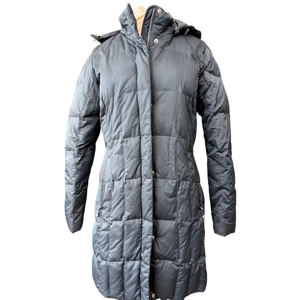 Eddie Bauer Sun Valley Down Parka Gray Quilted Hooded Puffer Coat 650 Fill Large